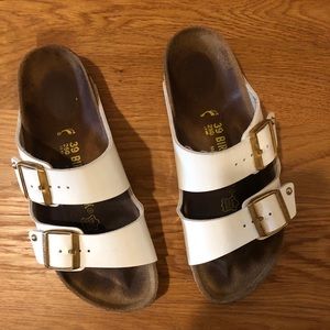 White Patent Leather Arizona Birkenstock Sandals